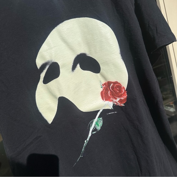 Vintage Phantom of the Opera Shirt Size XL Black Faded Musical Kanye Tee 1986 - Picture 2 of 5
